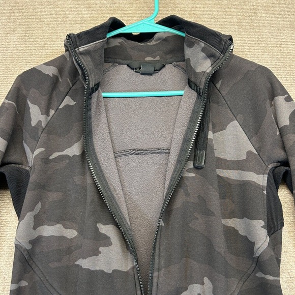 Athleta Triumph Printed Hoodie Women's Small Gray Camo Full Zip Performance Gym - Picture 5 of 15